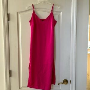 Hot pink slip dress